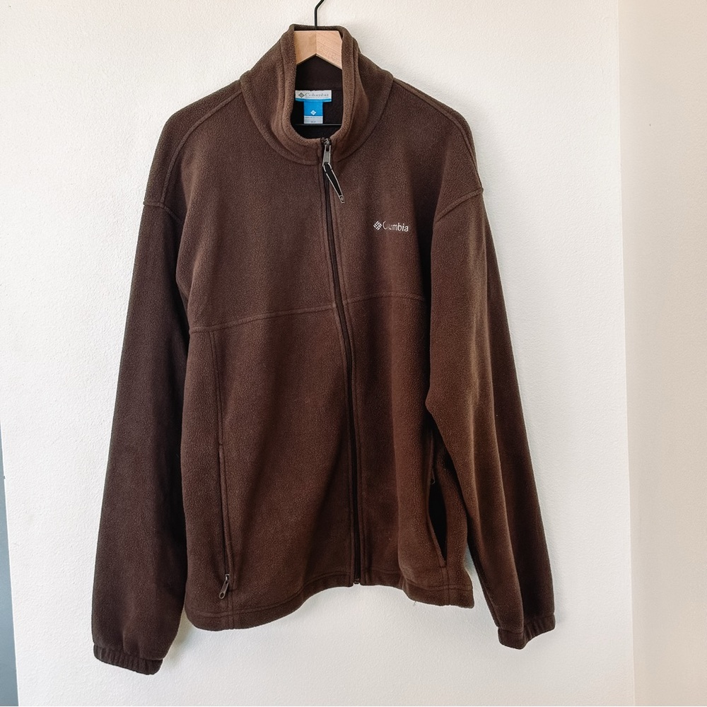 Columbia Brown Fleece Jacket Mens XLT
